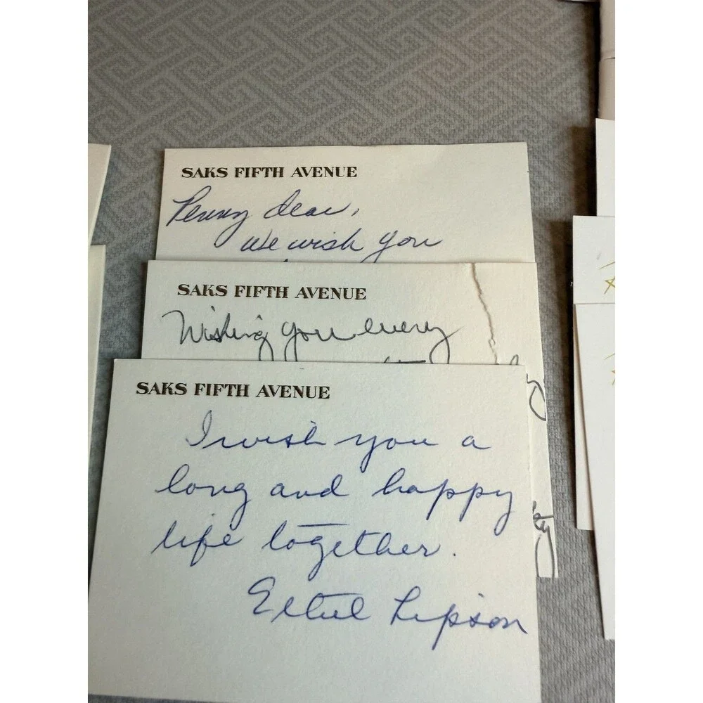 Vintage 1965 LA Dept Store Gift Enclosures Note Cards Lot Saks Bullock's MCM